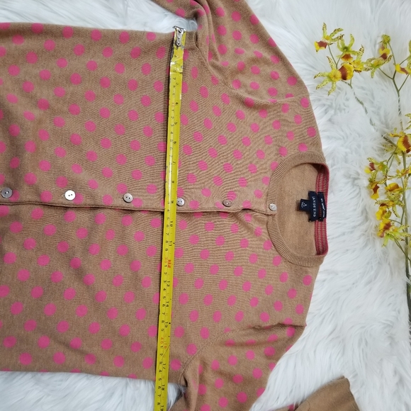 LANDS' END Cardigan Color Tan With Pink, SIZE S.. - Picture 12 of 15